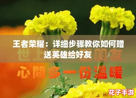 王者荣耀：详细步骤教你如何赠送英雄给好友