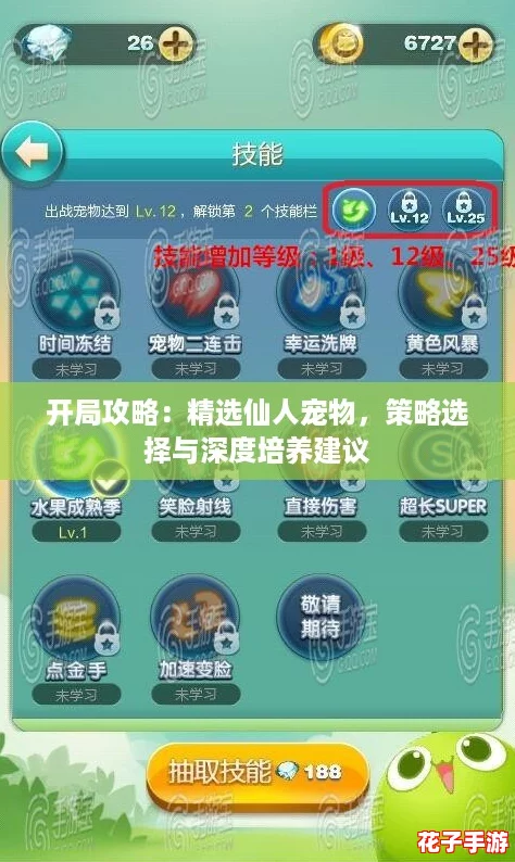开局攻略：精选仙人宠物，策略选择与深度培养建议