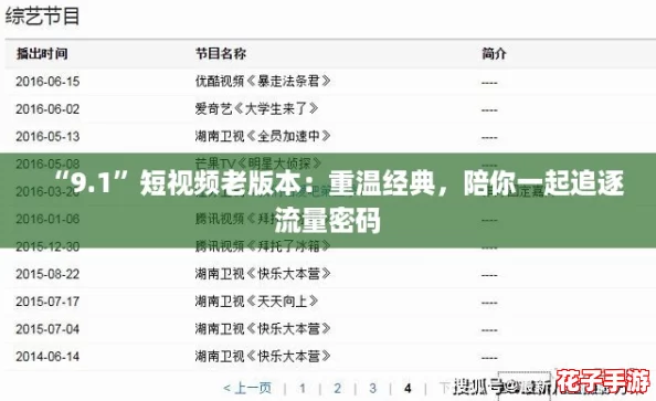 “9.1”短视频老版本:重温经典,陪你一起追逐流量密码 “9.1”短视频老版本:重温经典,陪你一起追逐流量密码