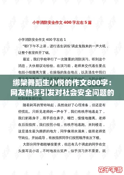 绑架舞蹈生小悦的作文800字：网友热评引发对社会安全问题的深思