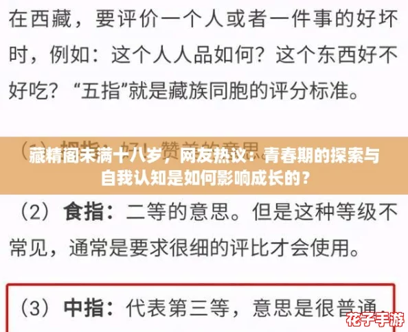 藏精阁未满十八岁，网友热议：青春期的探索与自我认知是如何影响成长的？