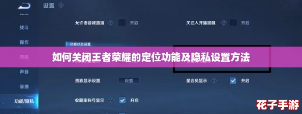 如何关闭王者荣耀的定位功能及隐私设置方法