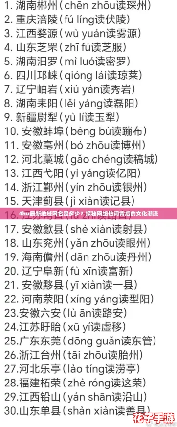 4hu最新地域网名是多少？探秘网络热词背后的文化潮流