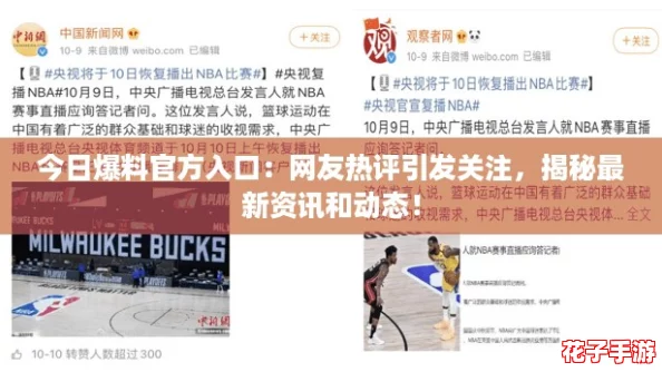 今日爆料官方入口：网友热评引发关注，揭秘最新资讯和动态！