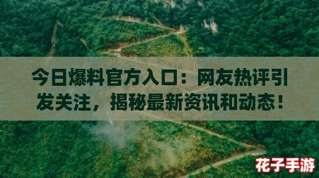 今日爆料官方入口：网友热评引发关注，揭秘最新资讯和动态！