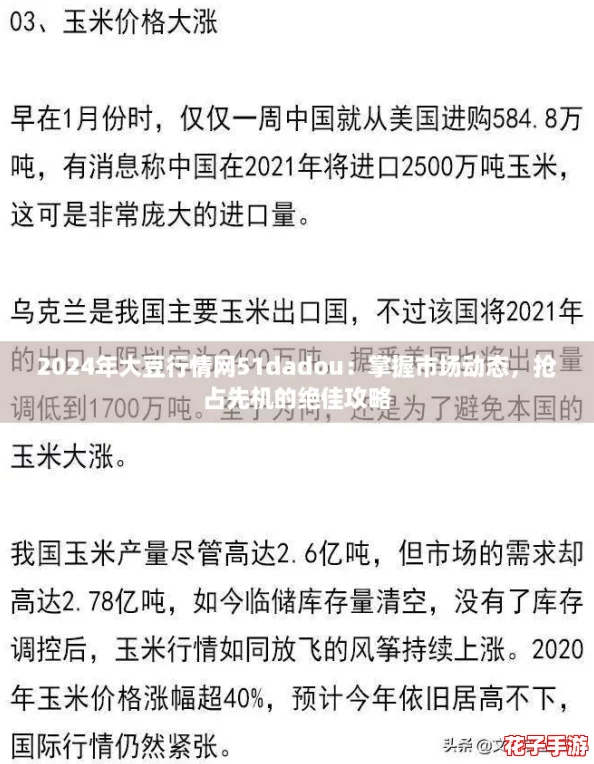 2024年大豆行情网51dadou：掌握市场动态，抢占先机的绝佳攻略