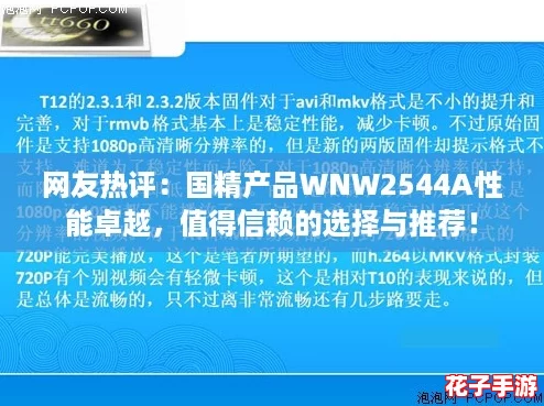 网友热评：国精产品WNW2544A性能卓越，值得信赖的选择与推荐！