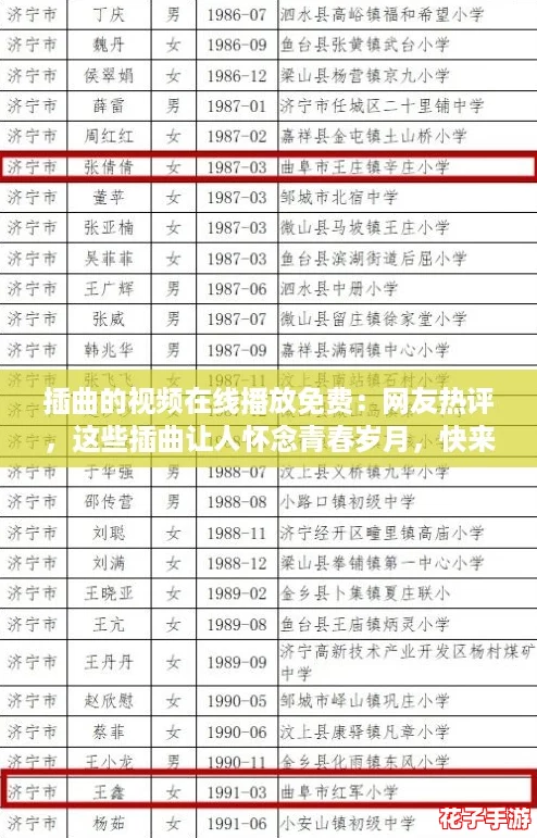 插曲的视频在线播放免费：网友热评，这些插曲让人怀念青春岁月，快来一起回味吧！