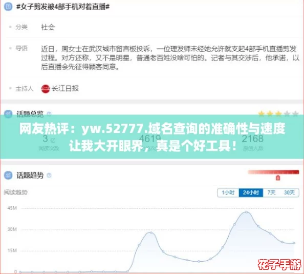 网友热评:yw.52777.域名查询的准确性与速度让我大开眼界,真是个好工具! 网友热评:yw.52777.域名查询的准确性与速度让我大开眼界,真是个好工具!