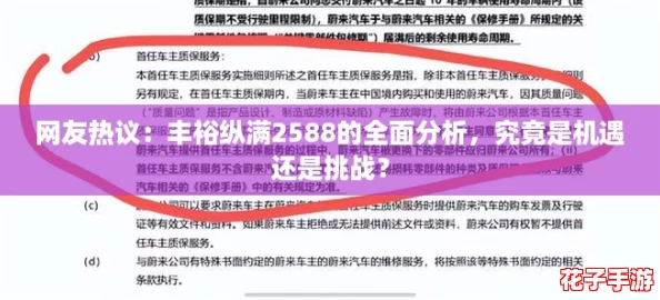 网友热议:丰裕纵满2588的全面分析,究竟是机遇还是挑战? 网友热议:丰裕纵满2588的全面分析,究竟是机遇还是挑战?