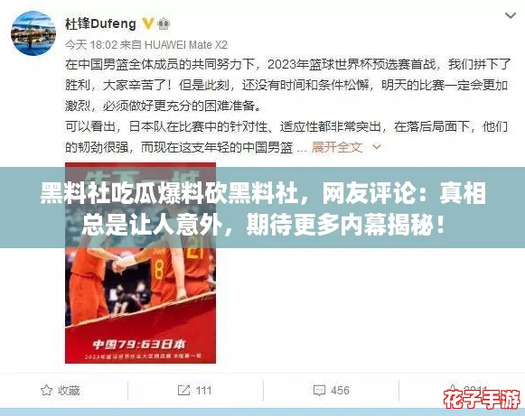 黑料社吃瓜爆料砍黑料社，网友评论：真相总是让人意外，期待更多内幕揭秘！