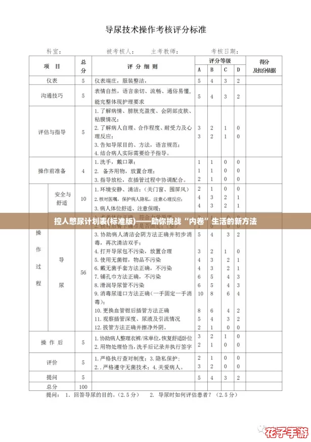 控人憋尿计划表(标准版)——助你挑战“内卷”生活的新方法