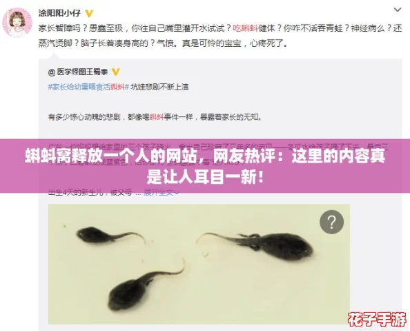 蝌蚪窝释放一个人的网站，网友热评：这里的内容真是让人耳目一新！