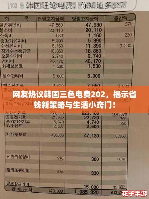 网友热议韩国三色电费202,揭示省钱新策略与生活小窍门! 网友热议韩国三色电费202,揭示省钱新策略与生活小窍门!