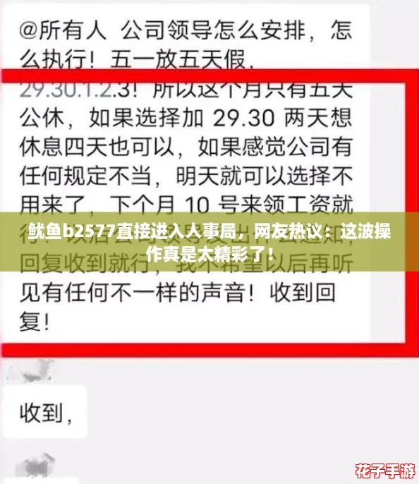 鱿鱼b2577直接进入人事局，网友热议：这波操作真是太精彩了！