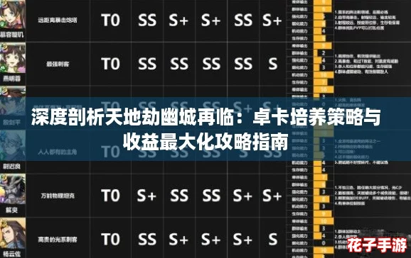 深度剖析天地劫幽城再临：卓卡培养策略与收益最大化攻略指南