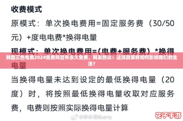 韩国三色电费2024免费吗宣布永久免费，网友热议：这项政策将如何影响我们的生活？