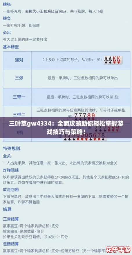 三叶草gw4334：全面攻略助你轻松掌握游戏技巧与策略！