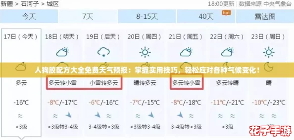 人狗胶配方大全免费天气预报：掌握实用技巧，轻松应对各种气候变化！