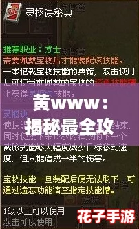 黄www：揭秘最全攻略，助你轻松掌握游戏技巧与隐藏秘籍！