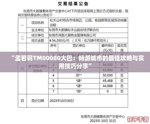 “孟若羽TM00080大巴:畅游城市的最佳攻略与实用技巧分享” “孟若羽TM00080大巴:畅游城市的最佳攻略与实用技巧分享”