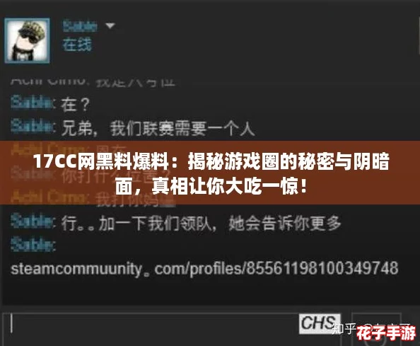 17CC网黑料爆料：揭秘游戏圈的秘密与阴暗面，真相让你大吃一惊！
