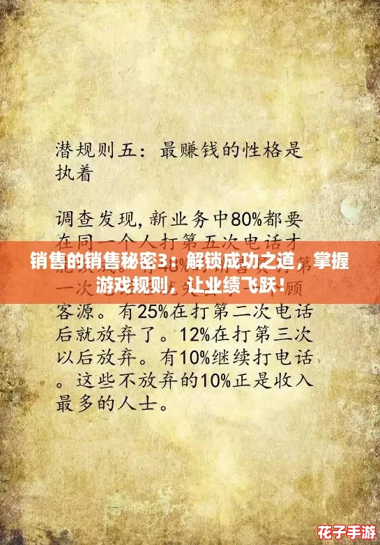 销售的销售秘密3：解锁成功之道，掌握游戏规则，让业绩飞跃！