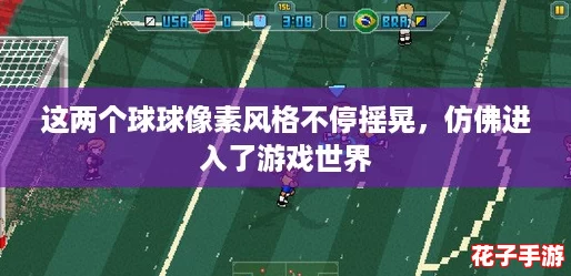 这两个球球像素风格不停摇晃，仿佛进入了游戏世界