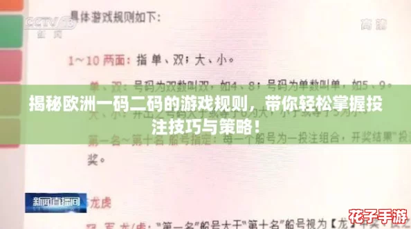 揭秘欧洲一码二码的游戏规则，带你轻松掌握投注技巧与策略！