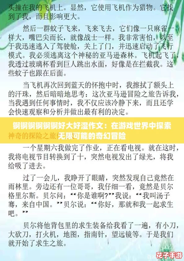 锕锕锕锕锕锕好大好湿作文：在游戏世界中探索无限可能的奇幻冒险