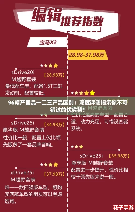96精产国品一二三产品区别：深度评测揭示你不可错过的优劣势！