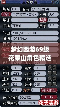梦幻西游69级花果山角色精选装备搭配攻略