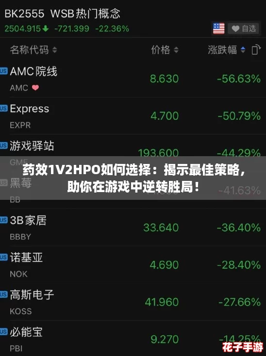 药效1V2HPO如何选择：揭示最佳策略，助你在游戏中逆转胜局！