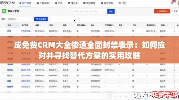 成免费CRM大全惨遭全面封禁表示:如何应对并寻找替代方案的实用攻略 成免费CRM大全惨遭全面封禁表示:如何应对并寻找替代方案的实用攻略