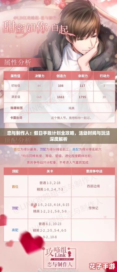 恋与制作人：假日手账计划全攻略，活动时间与玩法深度解析