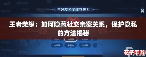 王者荣耀：如何隐藏社交亲密关系，保护隐私的方法揭秘