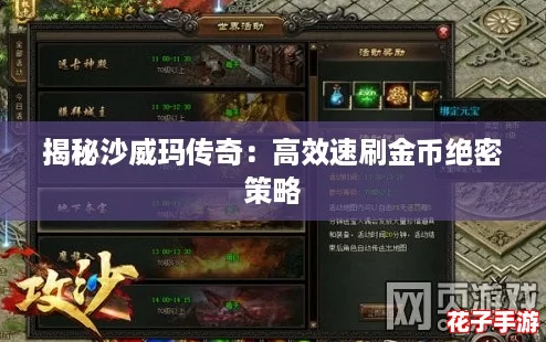 揭秘沙威玛传奇：高效速刷金币绝密策略
