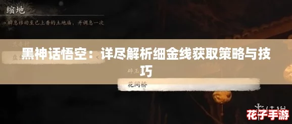 黑神话悟空：详尽解析细金线获取策略与技巧