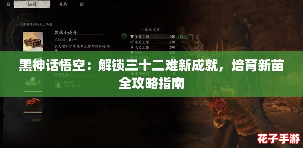 黑神话悟空：解锁三十二难新成就，培育新苗全攻略指南