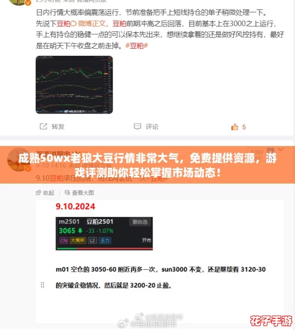成熟50wx老狼大豆行情非常大气，免费提供资源，游戏评测助你轻松掌握市场动态！